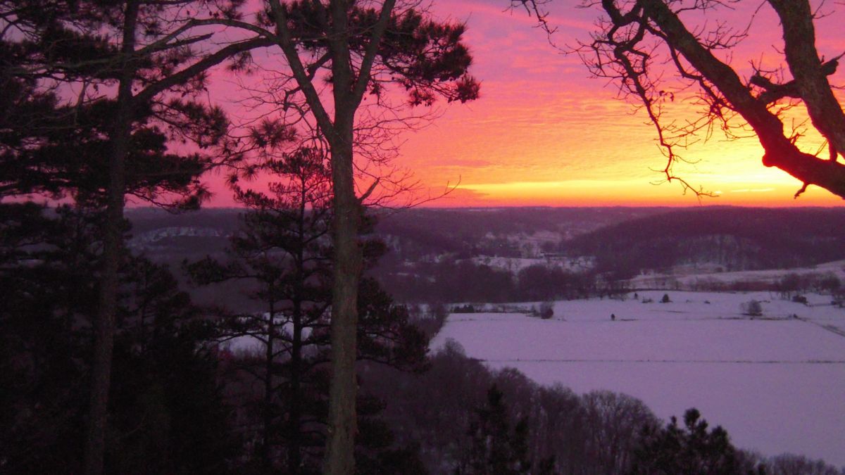 Flint Ridge Snowy Sunset
